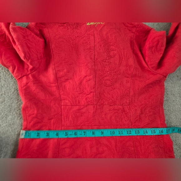 Desigual Peachy Red A Line  Floral Cotton Coat. Size 40 / Medium/ 8 - Picture 13 of 16